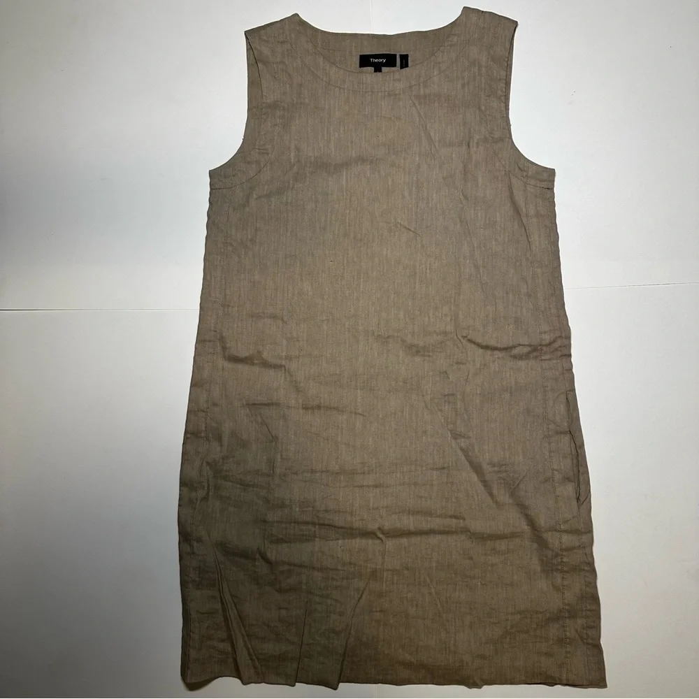 Theory Women Beige Color Long Tank Top Size 4 - Picture 2 of 5
